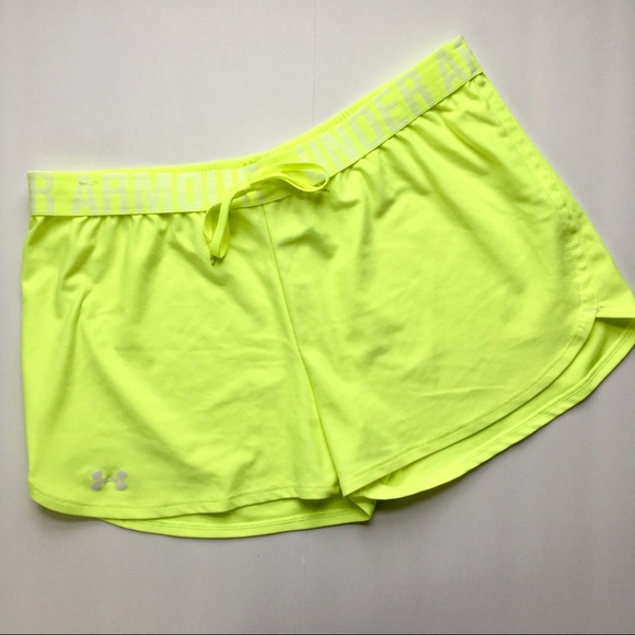 Under Armour Neon Yellow Heat Gear Shorts - Picture 1 of 5